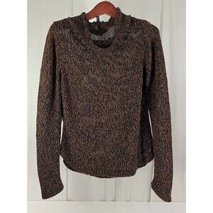 Eileen Fisher Women's Marled Knit Funnel Neck Open Sweater Size M Old Money Luxe